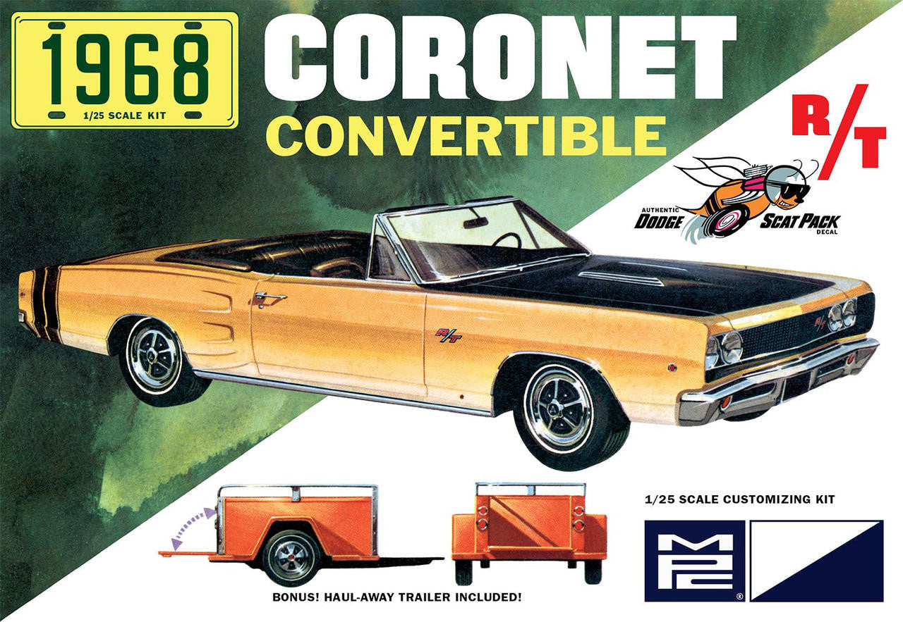 MPC 1/25 1968 Dodge Coronet Conv w/Trailer M978
